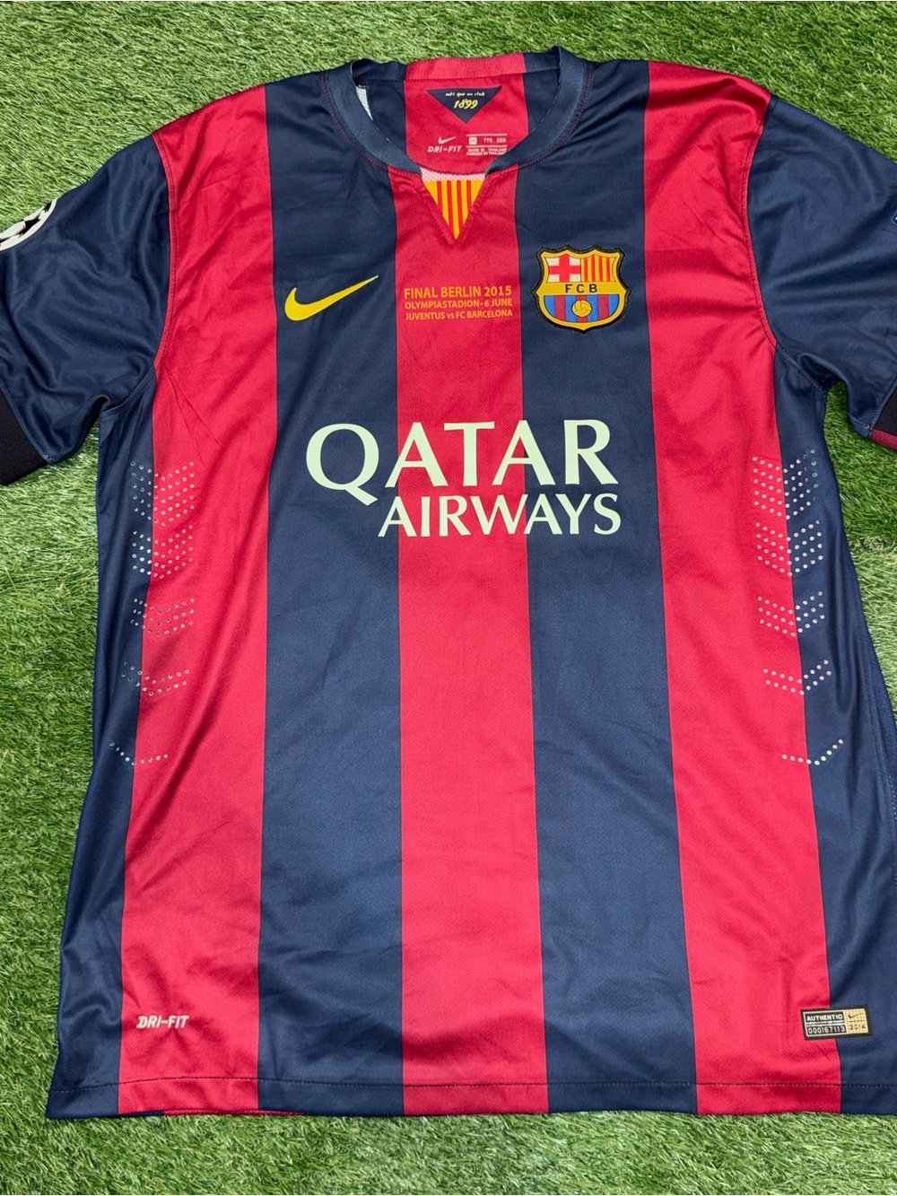 Nike Kids FC Barcelona Red & Blue Home Jersey with Qatar Airways Logo